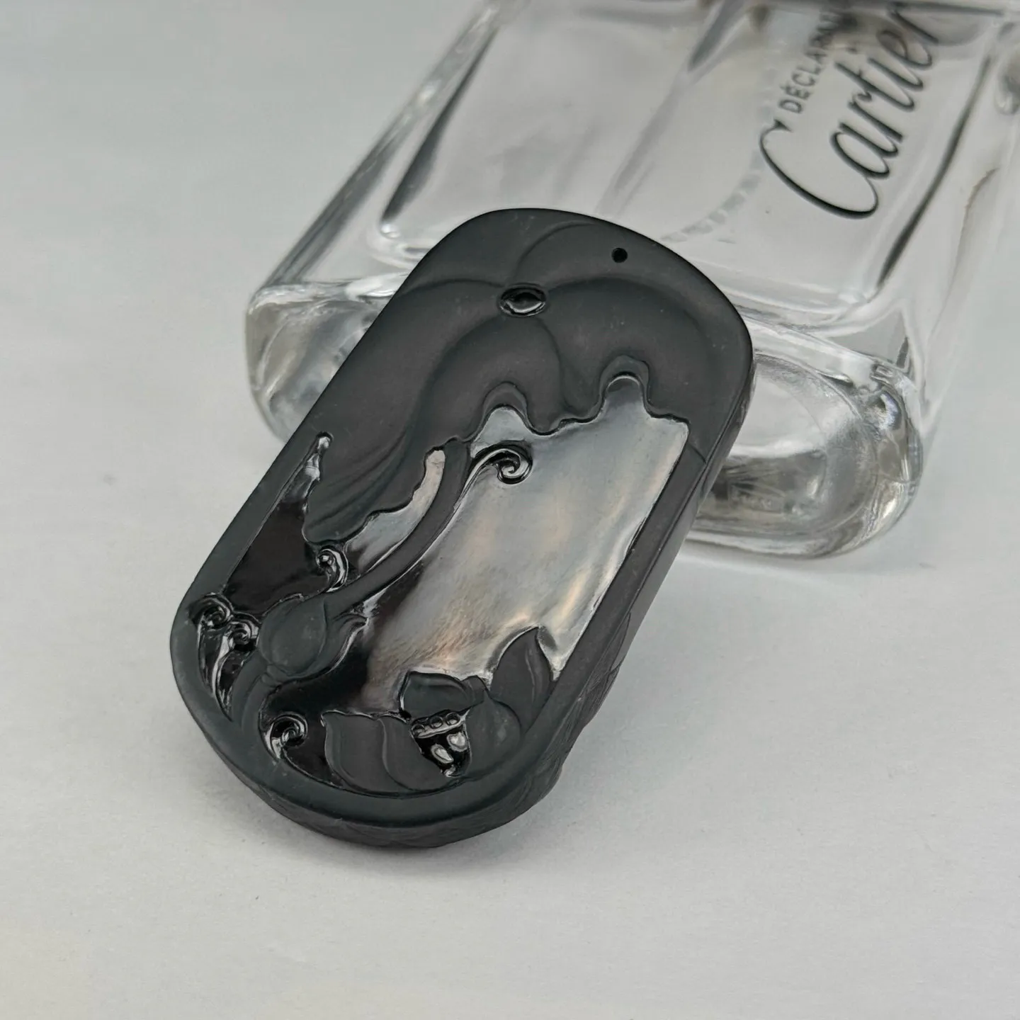 精品墨翠自在观音 种好色正 黑度极好 打灯通透 油性十足  尺寸54.6