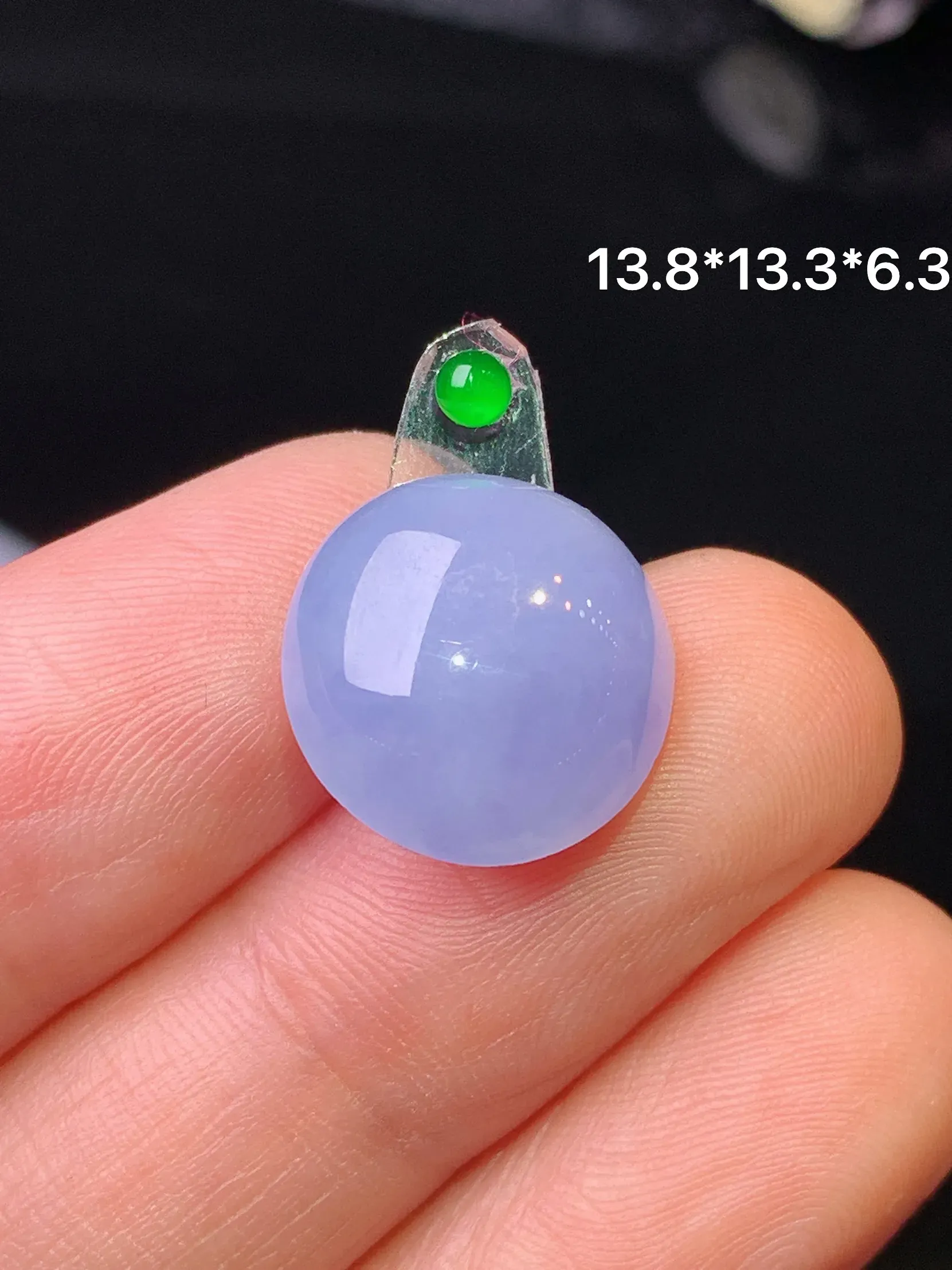 镶嵌款 紫罗兰蛋面吊坠 玉质细腻 色泽清新艳丽 整体尺寸13.5*13.3*6.3