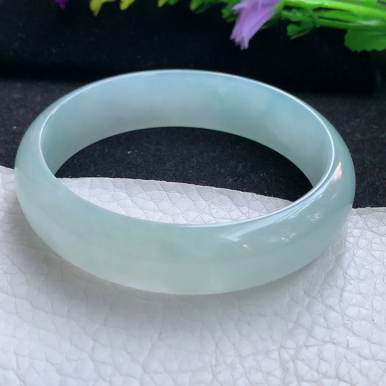 nr实拍58*15.5*6.5轮胎镯 天然翡翠A货手镯冰晴宽边正圈玉镯子