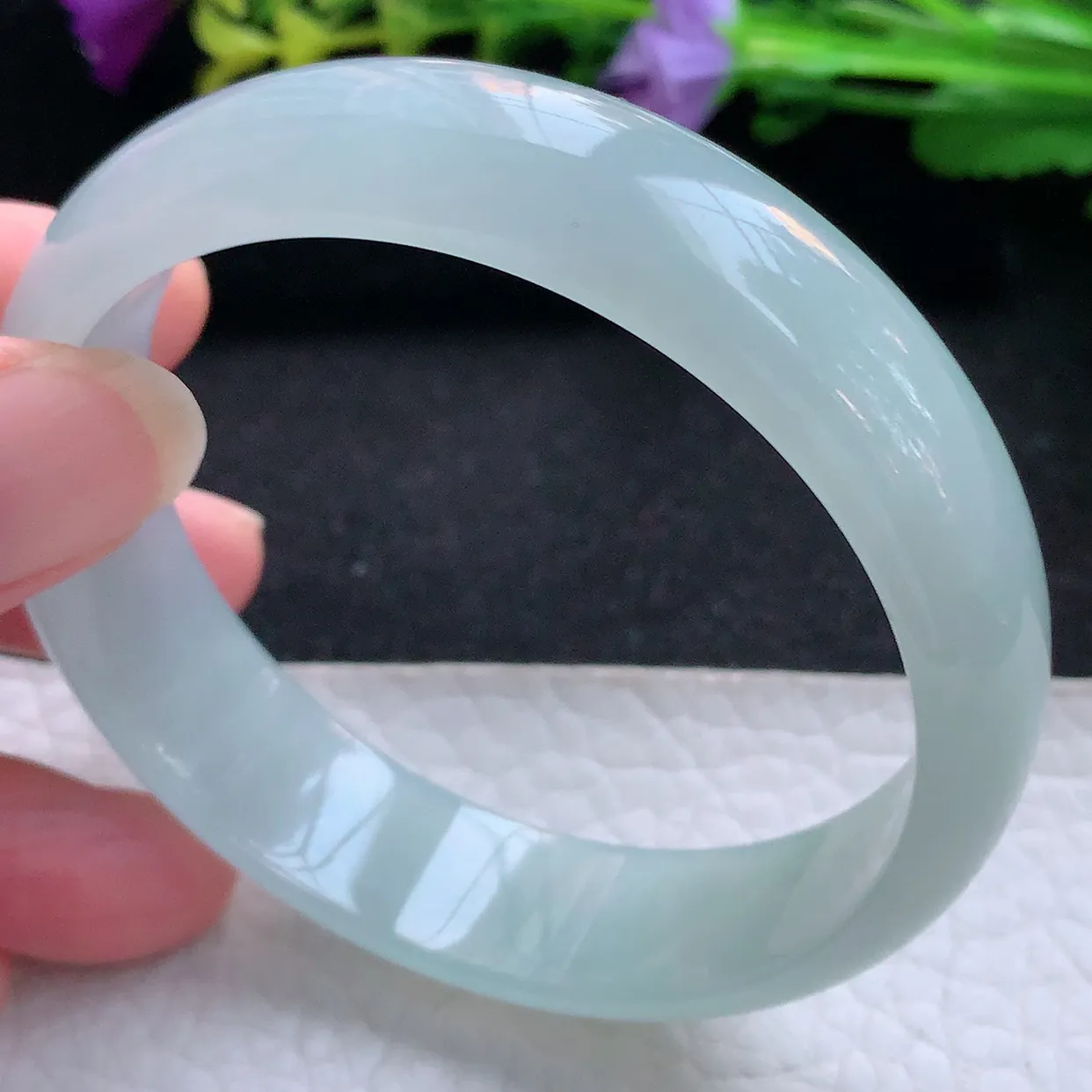 nr实拍58*15.5*6.5轮胎镯 天然翡翠A货手镯冰晴宽边正圈玉镯子