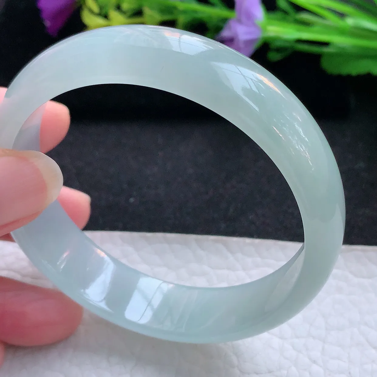 nr实拍58*15.5*6.5轮胎镯 天然翡翠A货手镯冰晴宽边正圈玉镯子