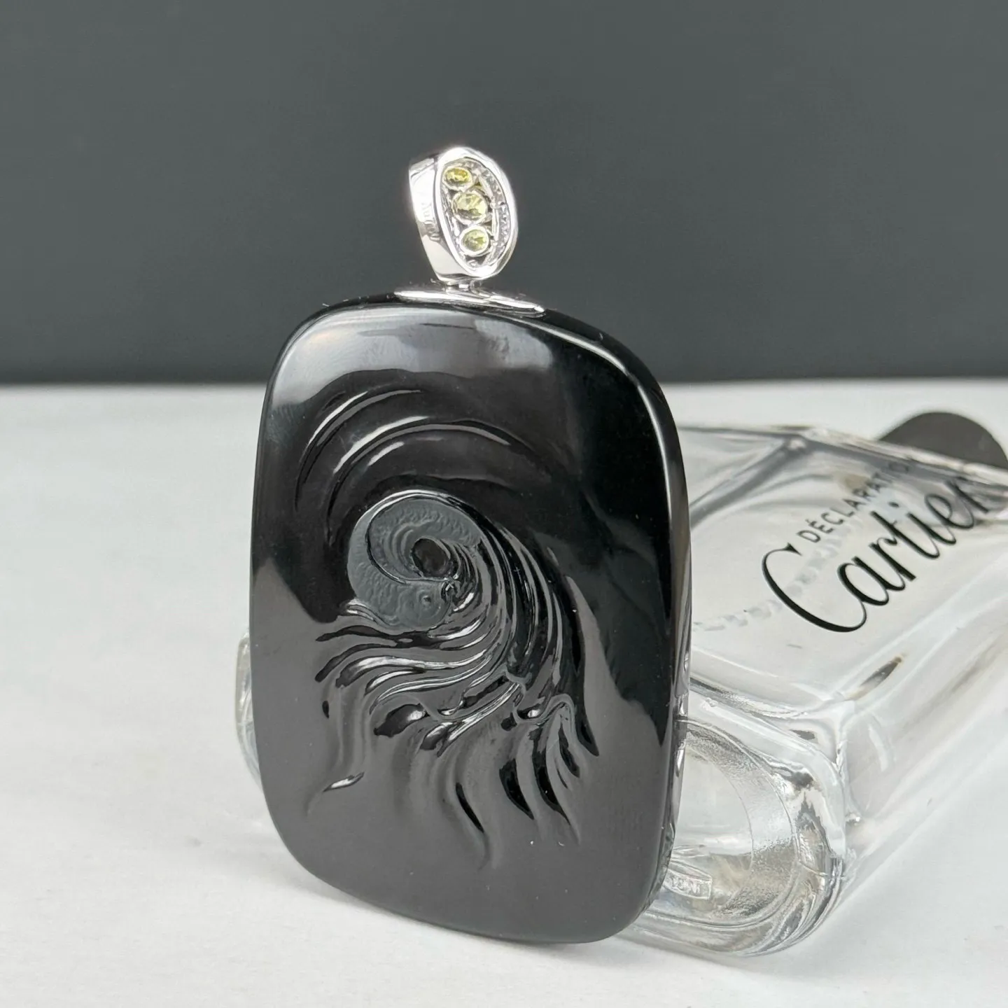 精品18k墨翠普贤菩萨 种好色正 黑度极好 打灯通透 油性十足 尺寸68.4