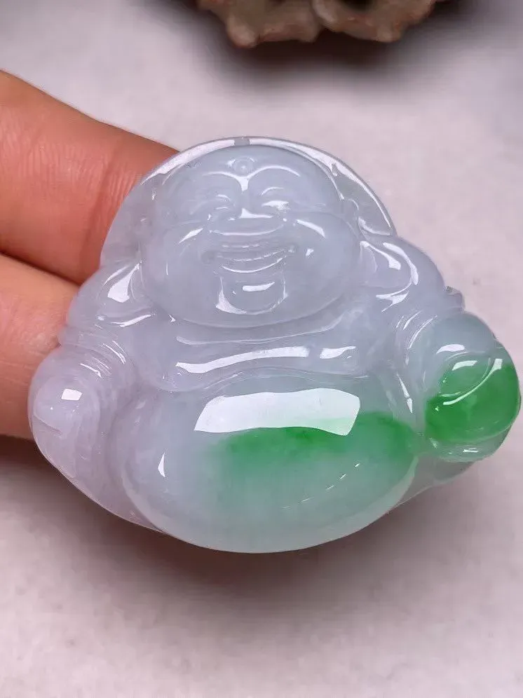 冰糯种飘绿【佛公】吊坠，种水好，玉质细腻 ，卖相好‘