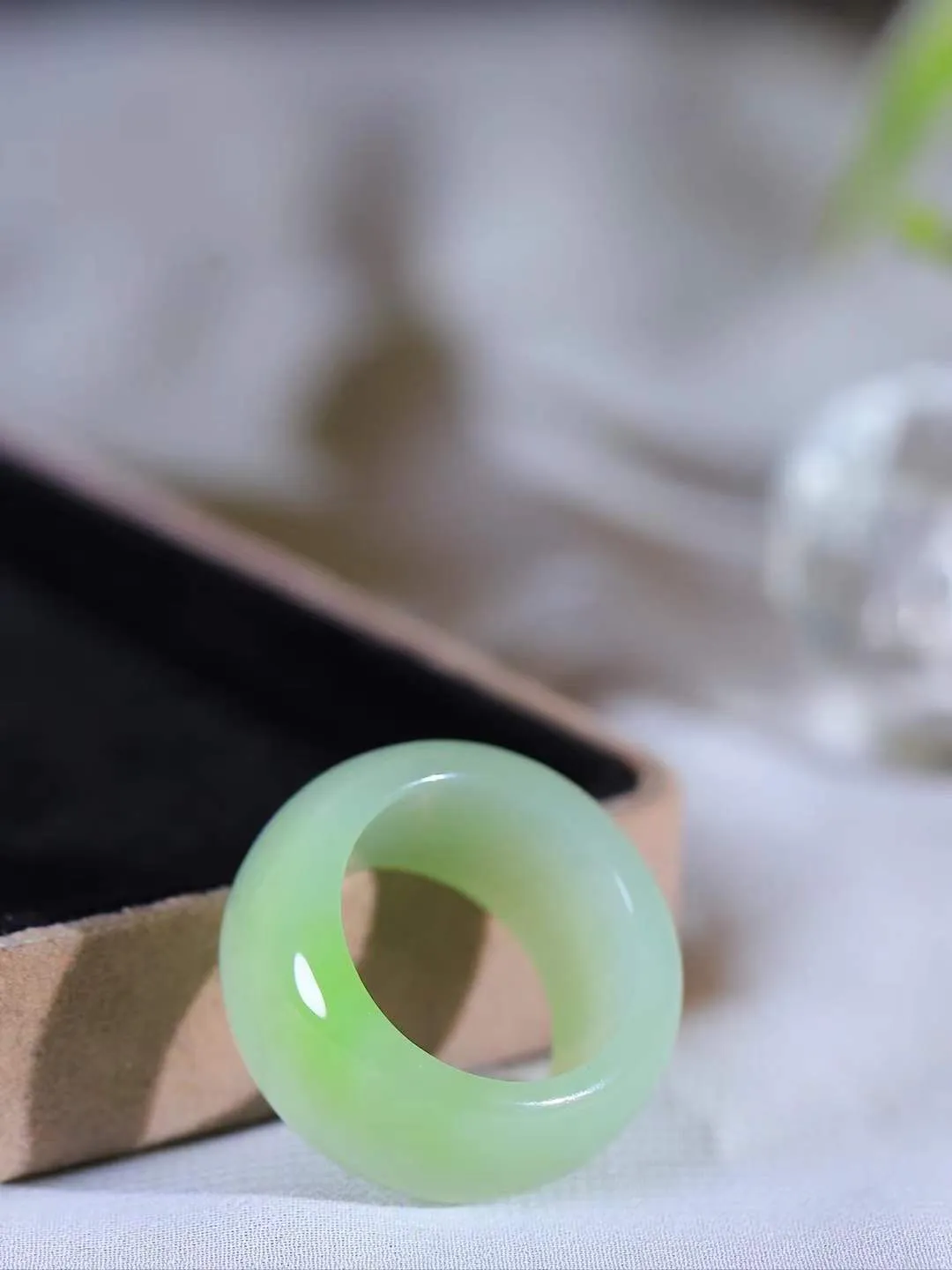 【玉见倾心.戒指】

精品和田玉翠青戒指 玉质细腻温润，油性十足。几经花落去，无可奈流年。如果我是一株小菊花，那一定会开在你必经的路旁，努力绽放最美的花蕾，只为等待你惊鸿一瞥的温柔。重10克 尺寸18.7-12.3-4.5mm  781202880A