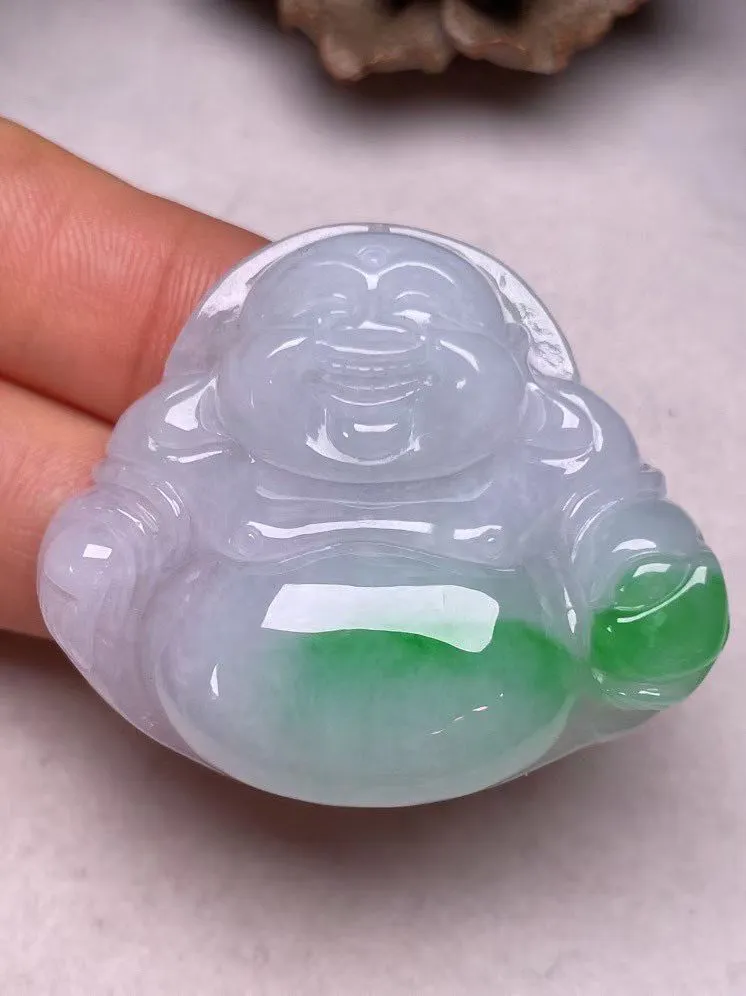 冰糯种飘绿【佛公】吊坠，种水好，玉质细腻 ，卖相好‘