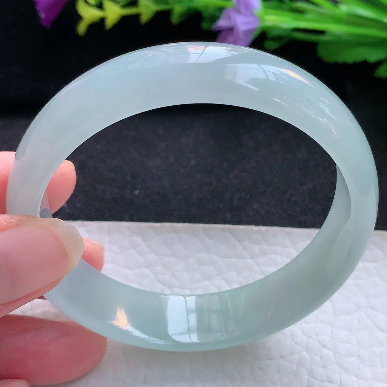 nr实拍58*15.5*6.5轮胎镯 天然翡翠A货手镯冰晴宽边正圈玉镯子