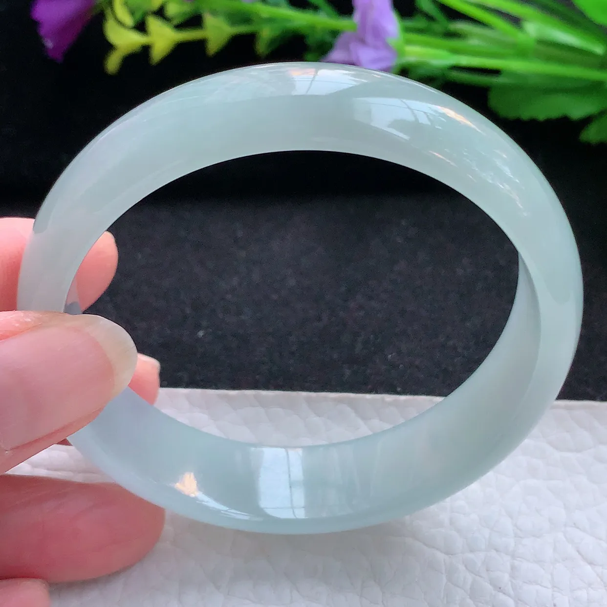 nr实拍58*15.5*6.5轮胎镯 天然翡翠A货手镯冰晴宽边正圈玉镯子