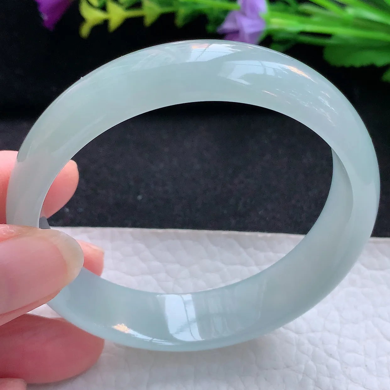 nr实拍58*15.5*6.5轮胎镯 天然翡翠A货手镯冰晴宽边正圈玉镯子