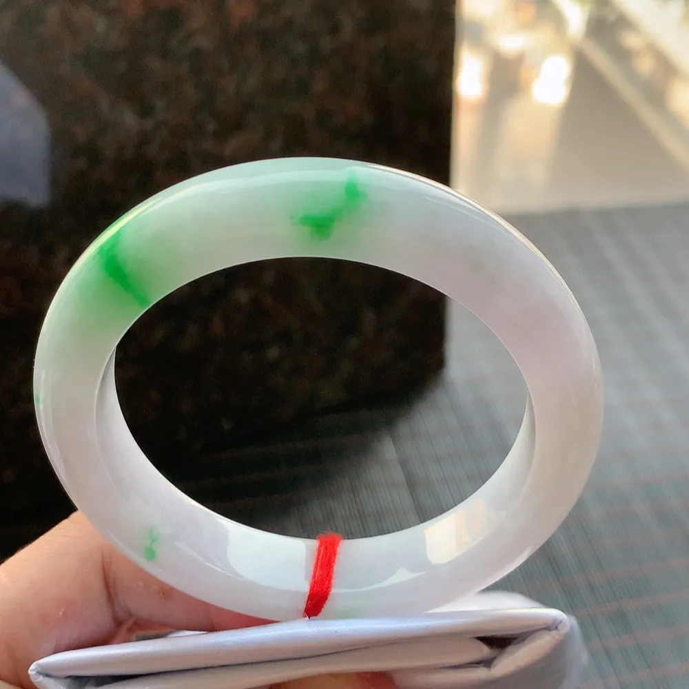 正圈冰糯春彩 无瑕 尺寸:57.5/12.4/9.3色好