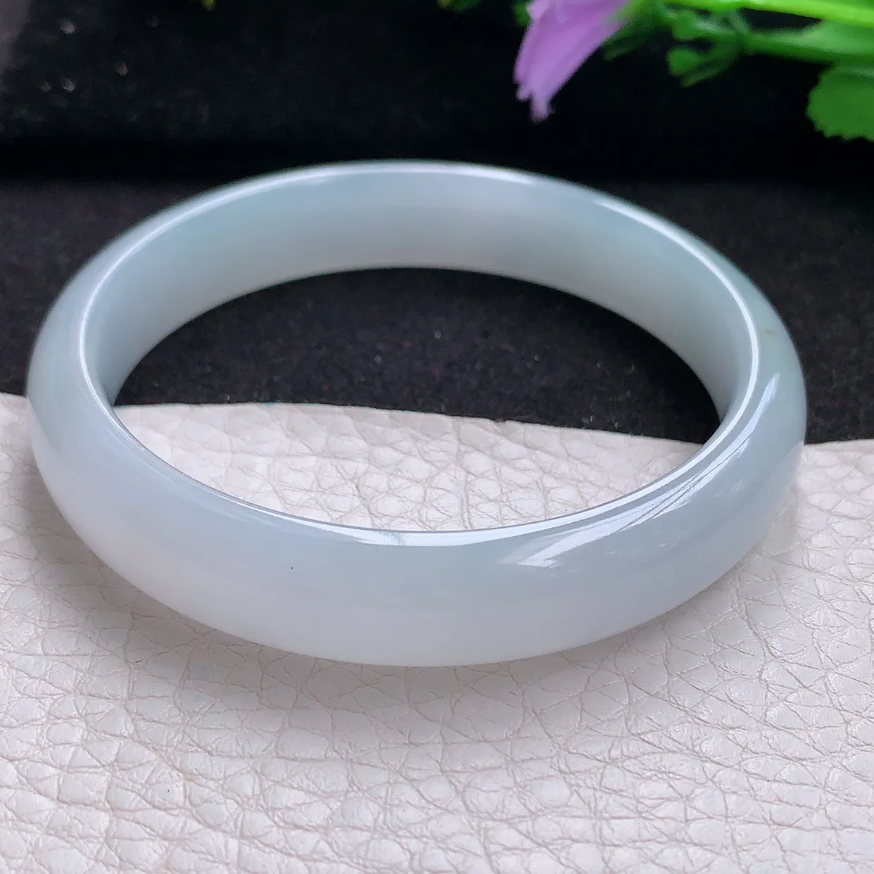 n实拍54*11.5*6.7美人镯 天然翡翠A货玉手镯白月光宽边清秀玉手环