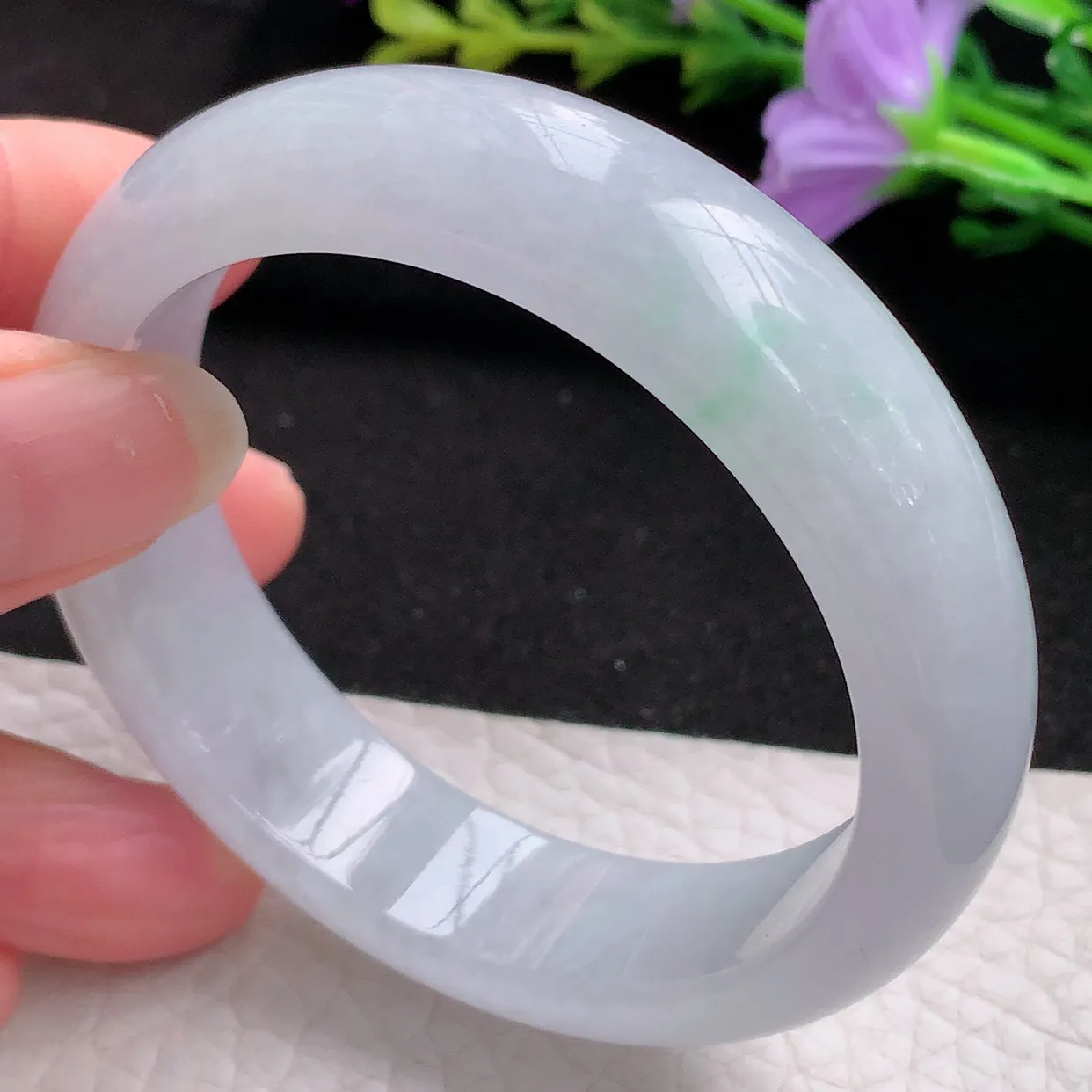 jm实拍53*14.3*7.6平安镯 天然翡翠A货飘绿玉手镯纯美宽边玉手环