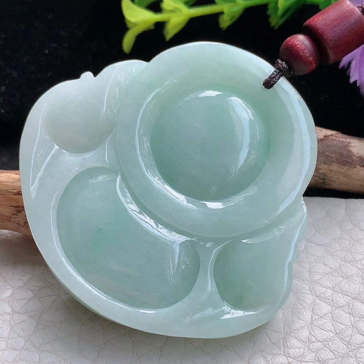 zen实拍46.5*48.8*11.5缅甸天然翡翠飘阳绿大佛公吊坠 大肚弥勒佛毛衣坠