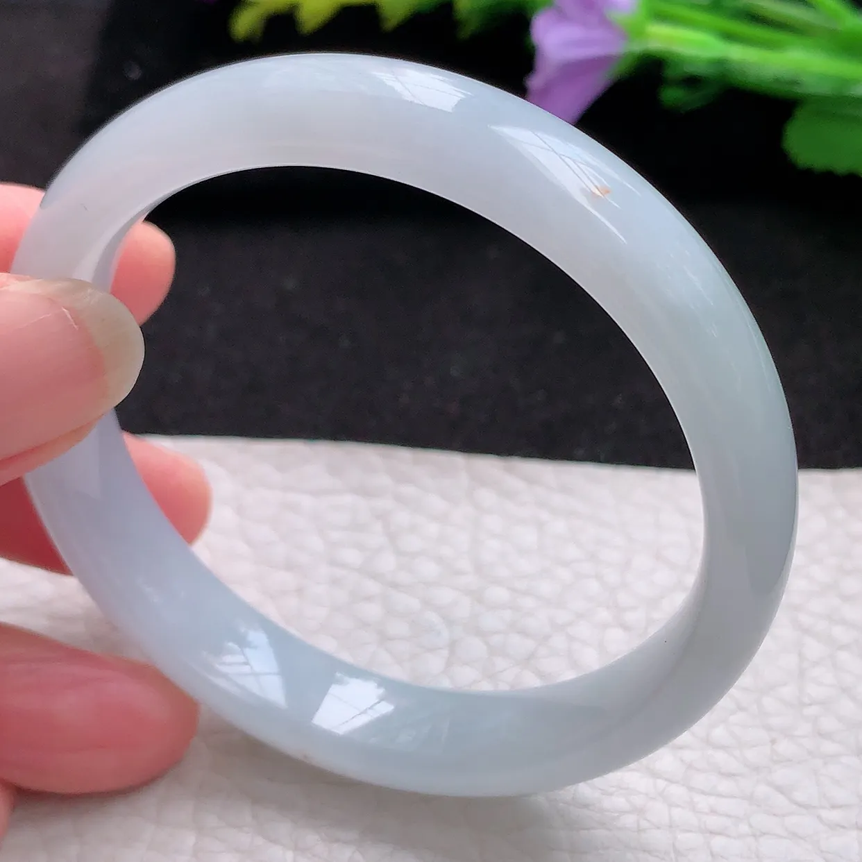 n实拍54*11.5*6.7美人镯 天然翡翠A货玉手镯白月光宽边清秀玉手环