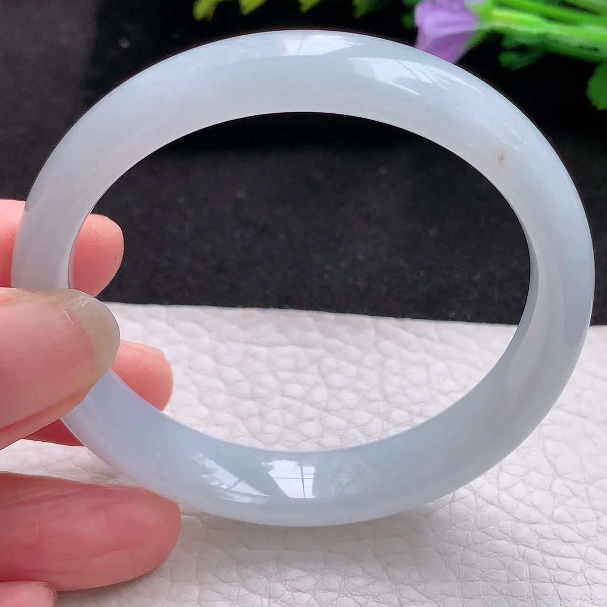 n实拍54*11.5*6.7美人镯 天然翡翠A货玉手镯白月光宽边清秀玉手环