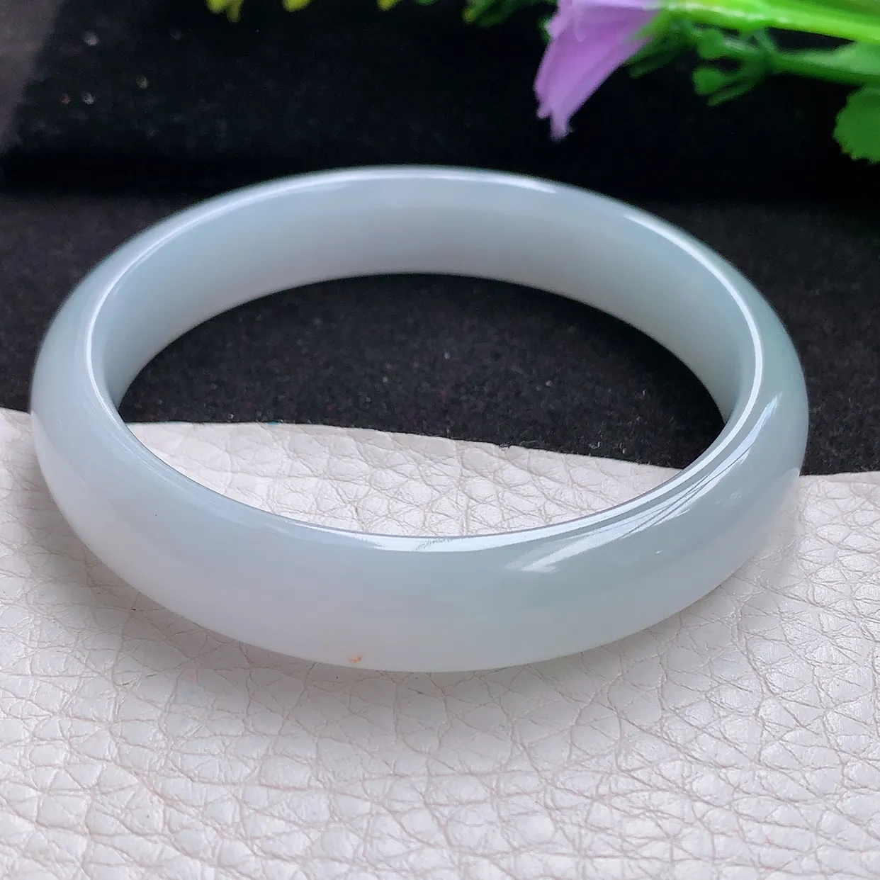 n实拍54*11.5*6.7美人镯 天然翡翠A货玉手镯白月光宽边清秀玉手环