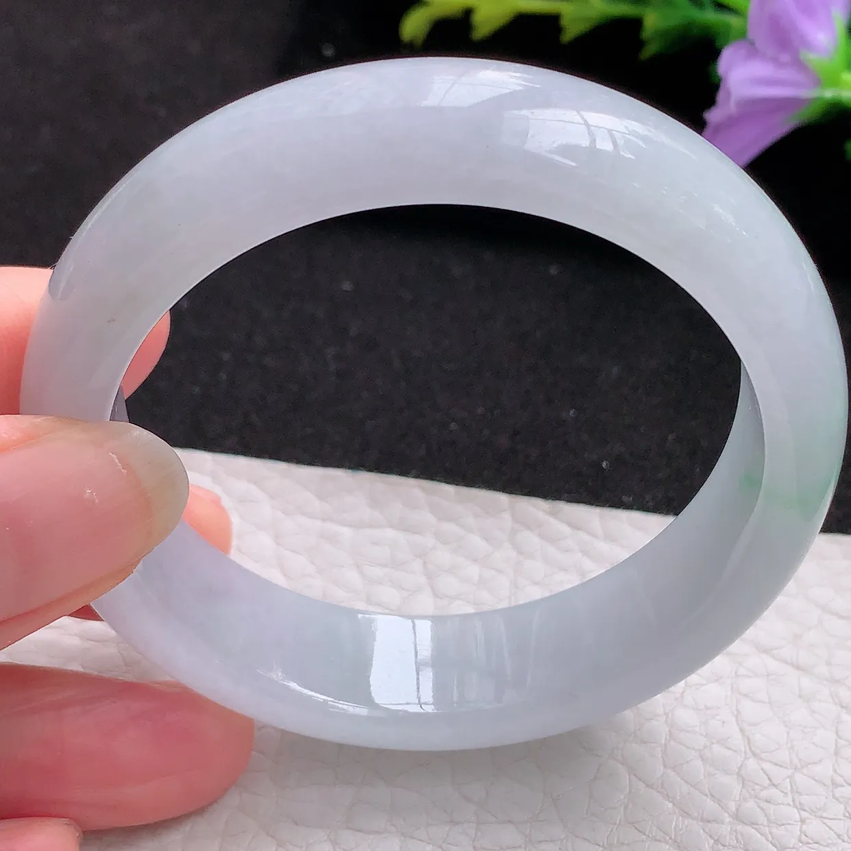 jm实拍53*14.3*7.6平安镯 天然翡翠A货飘绿玉手镯纯美宽边玉手环