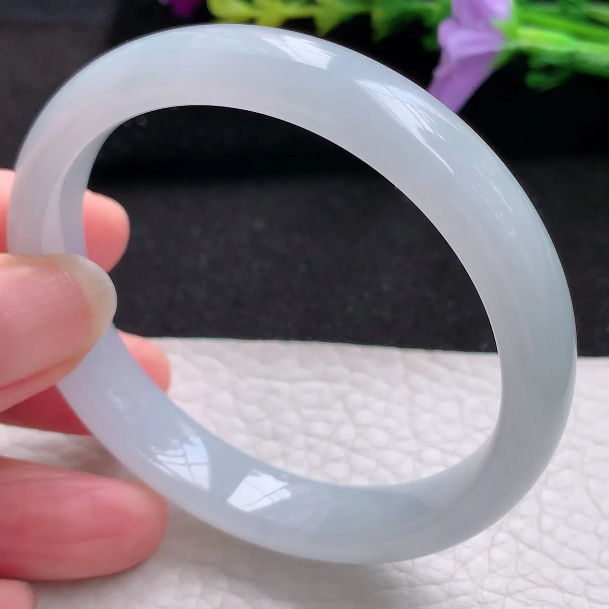 n实拍54*11.5*6.7美人镯 天然翡翠A货玉手镯白月光宽边清秀玉手环