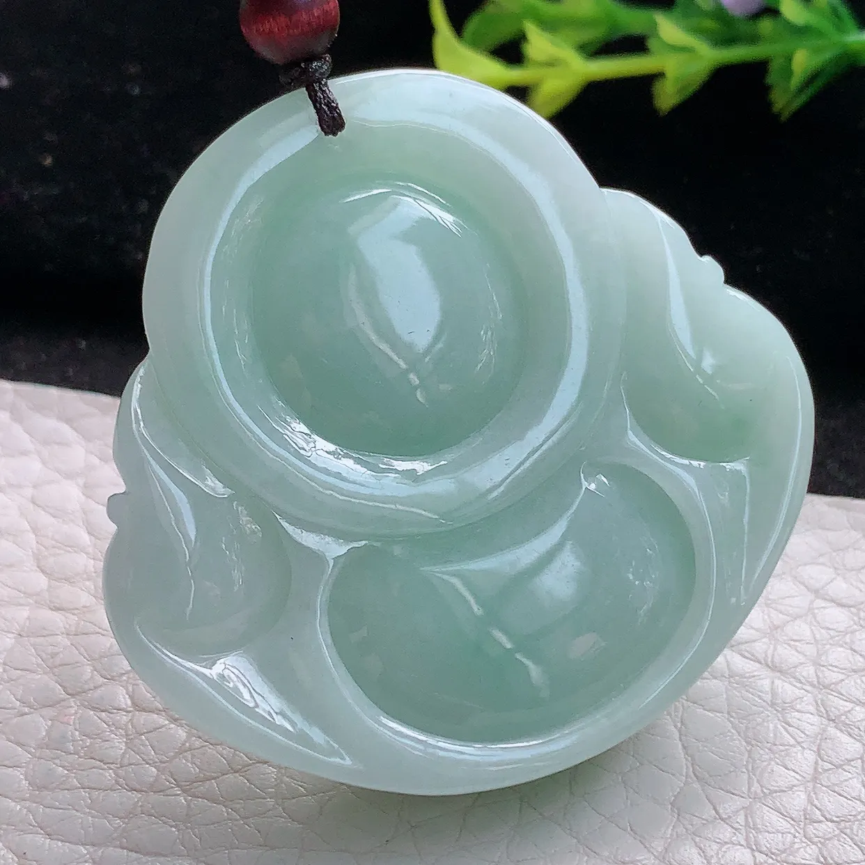 zen实拍46.5*48.8*11.5缅甸天然翡翠飘阳绿大佛公吊坠 大肚弥勒佛毛衣坠