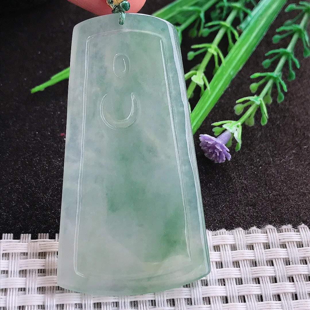 实拍A货翡翠62/34.6/6.1老坑冰润水灵起胶冰晴文殊菩萨吊坠翡翠挂件