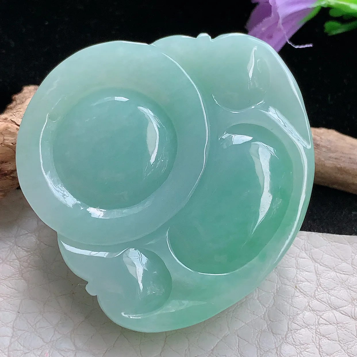 zen实拍46.5*50.8*15缅甸天然翡翠蓝绿韵大佛公玉吊坠 开心佛毛衣坠