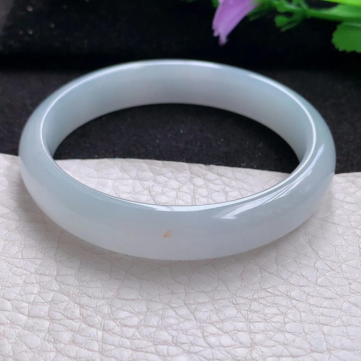 n实拍54*11.5*6.7美人镯 天然翡翠A货玉手镯白月光宽边清秀玉手环