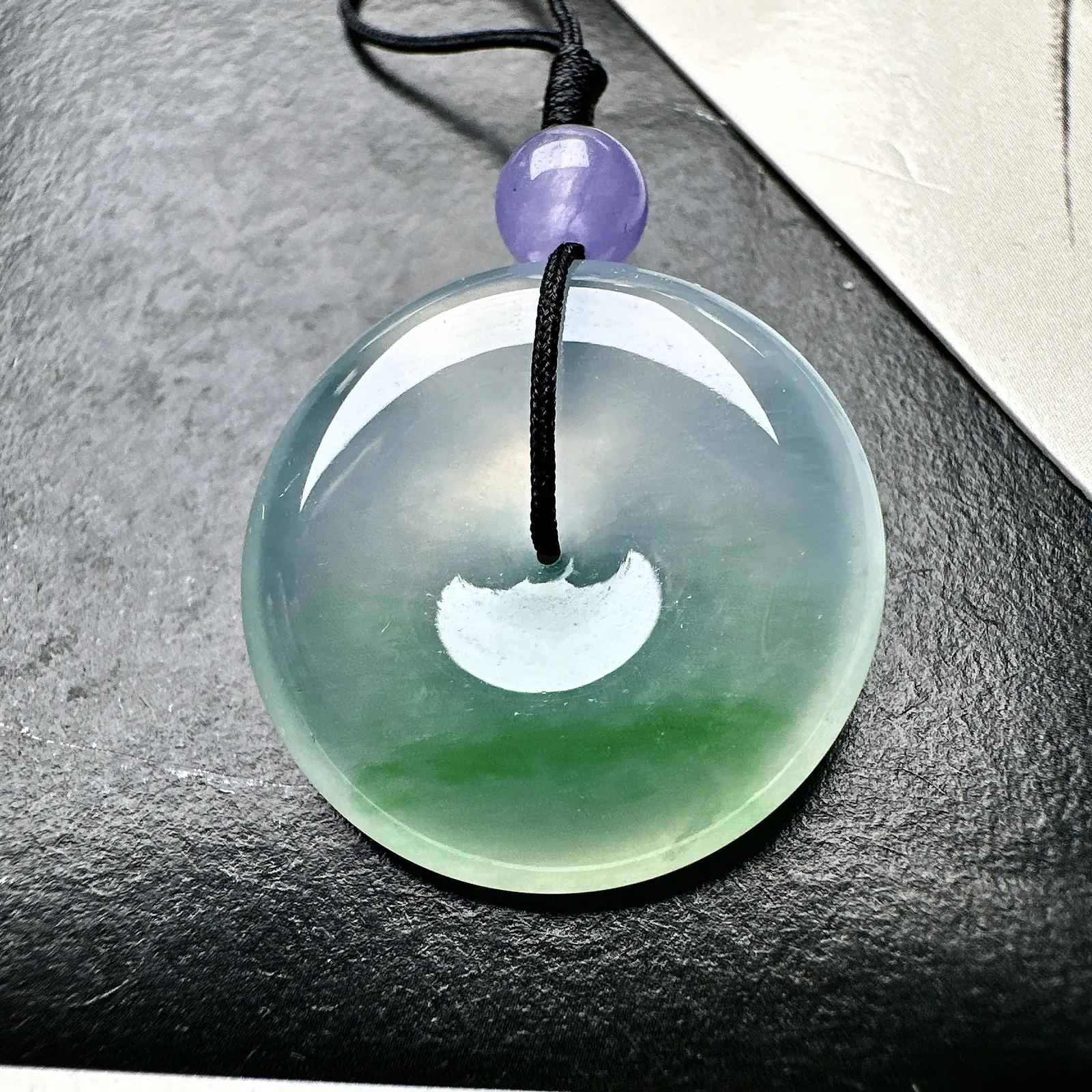 【冰种飘花平安扣】质地细腻冰润，品质很好，冰感十足，胶感明显，收藏品质