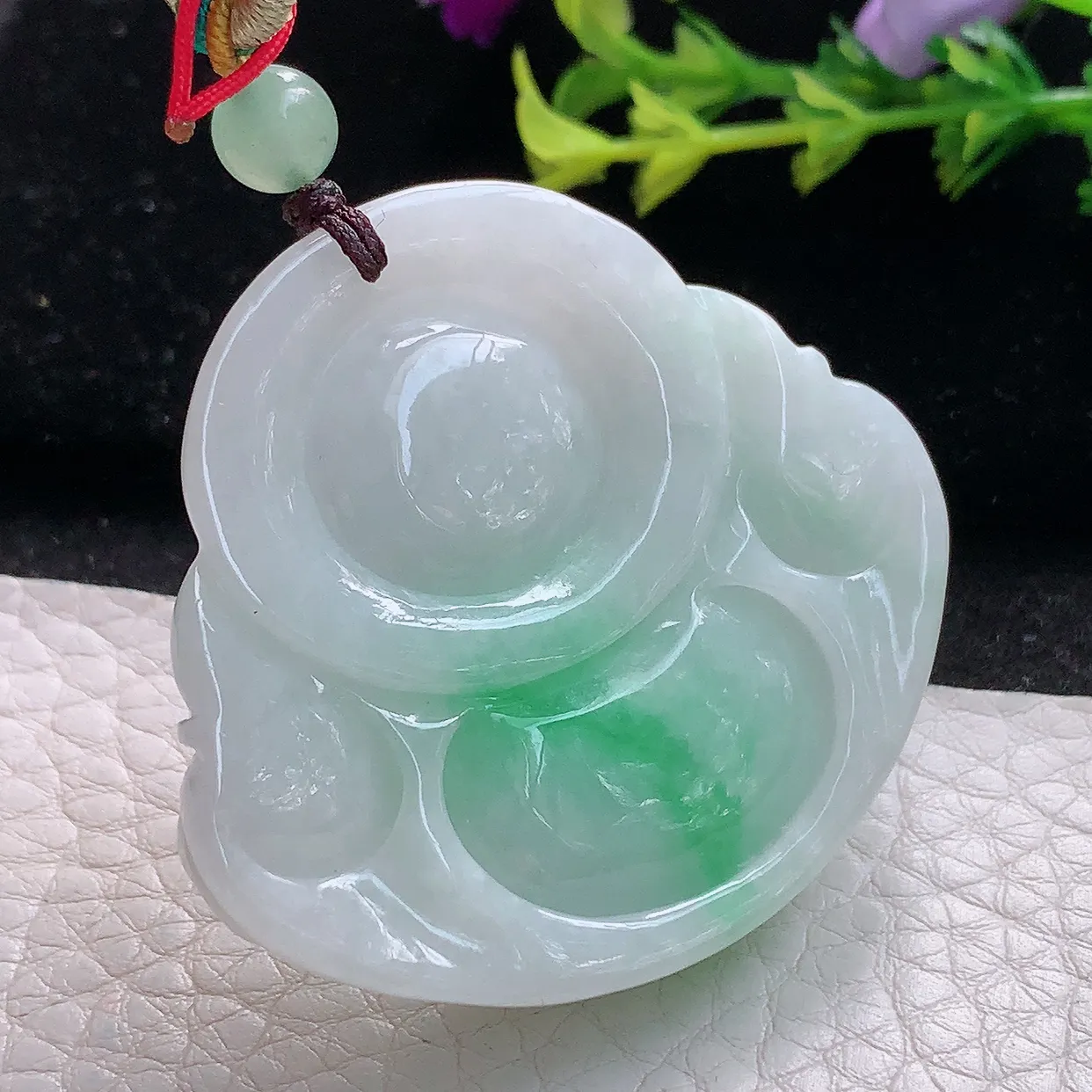 zen实拍43*47.8*12.3缅甸天然翡翠飘绿大佛公吊坠 大肚弥勒佛毛衣坠