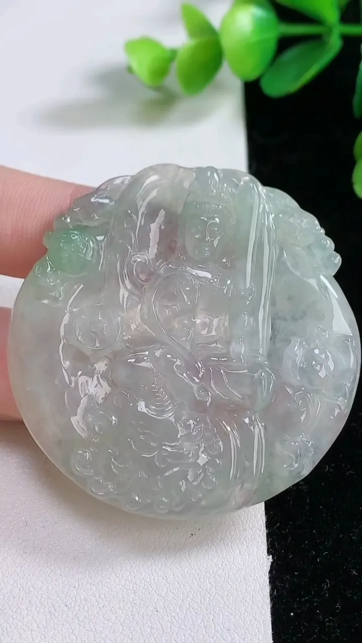 天然A货翡翠文殊菩萨吊坠，尺寸51-50.5-5.5，重:24.58g 13
1月1日