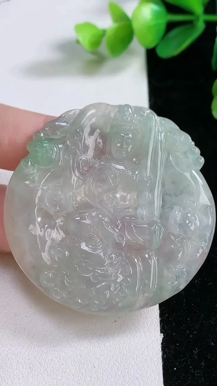 天然A货翡翠文殊菩萨吊坠，尺寸51-50.5-5.5，重:24.58g 13
1月1日