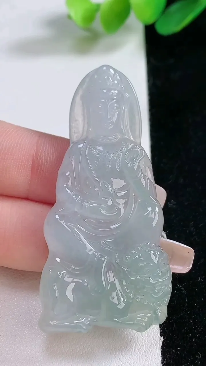 天然A货翡翠文殊菩萨吊坠，尺寸56-27-6，重:17.23g 002
1月1日