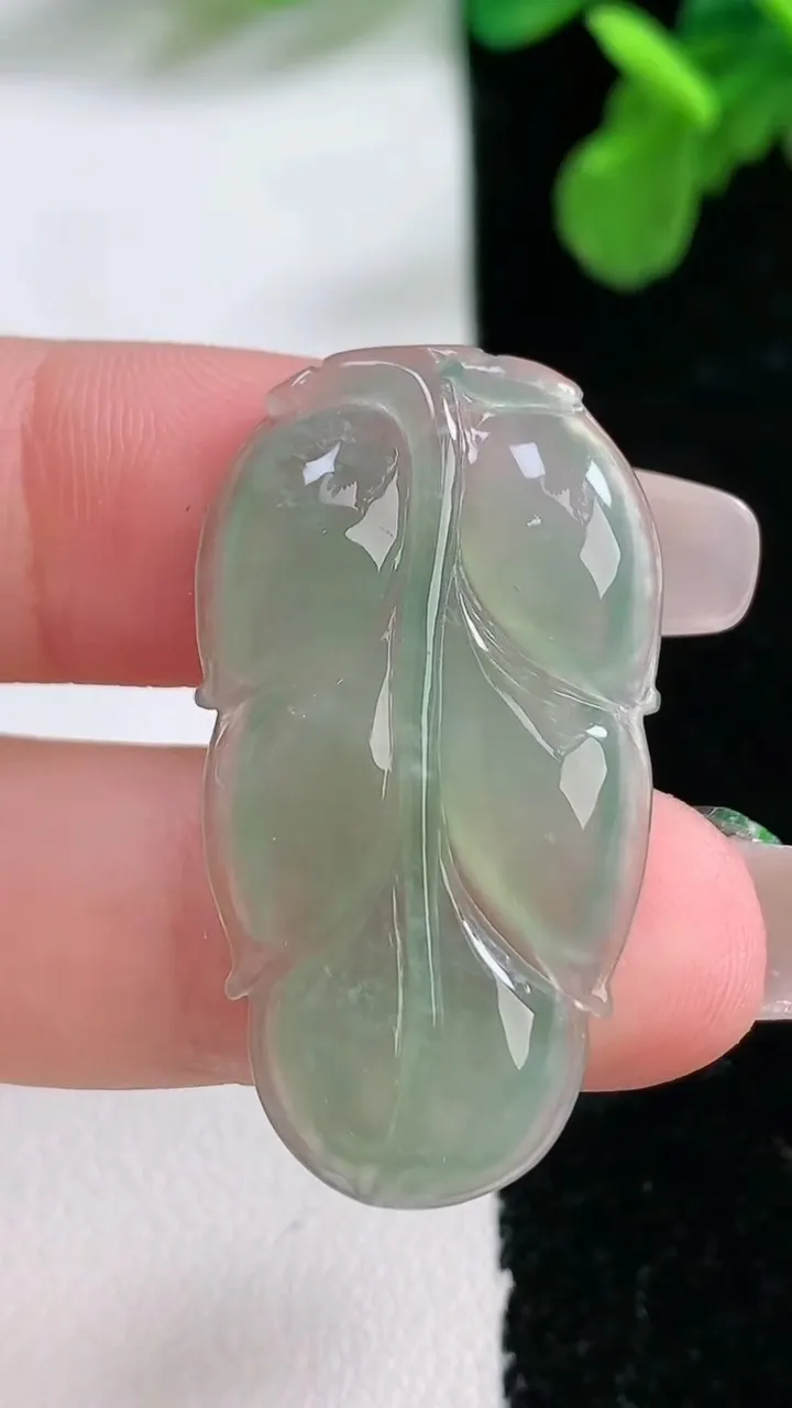 天然A货翡翠金枝玉叶 叶子吊坠，尺寸35.4-19.3-4，重量:4.67g
1月1日