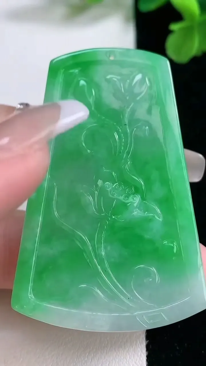 天然A货翡翠山水牌吊坠，尺寸54.7-35.6-5.3，重量:22.70g
1月2日