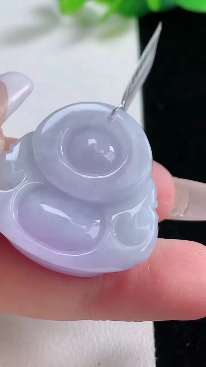 天然A货翡翠紫罗兰佛公吊坠，尺寸28-30.5-13，重:18.48g
1月2日