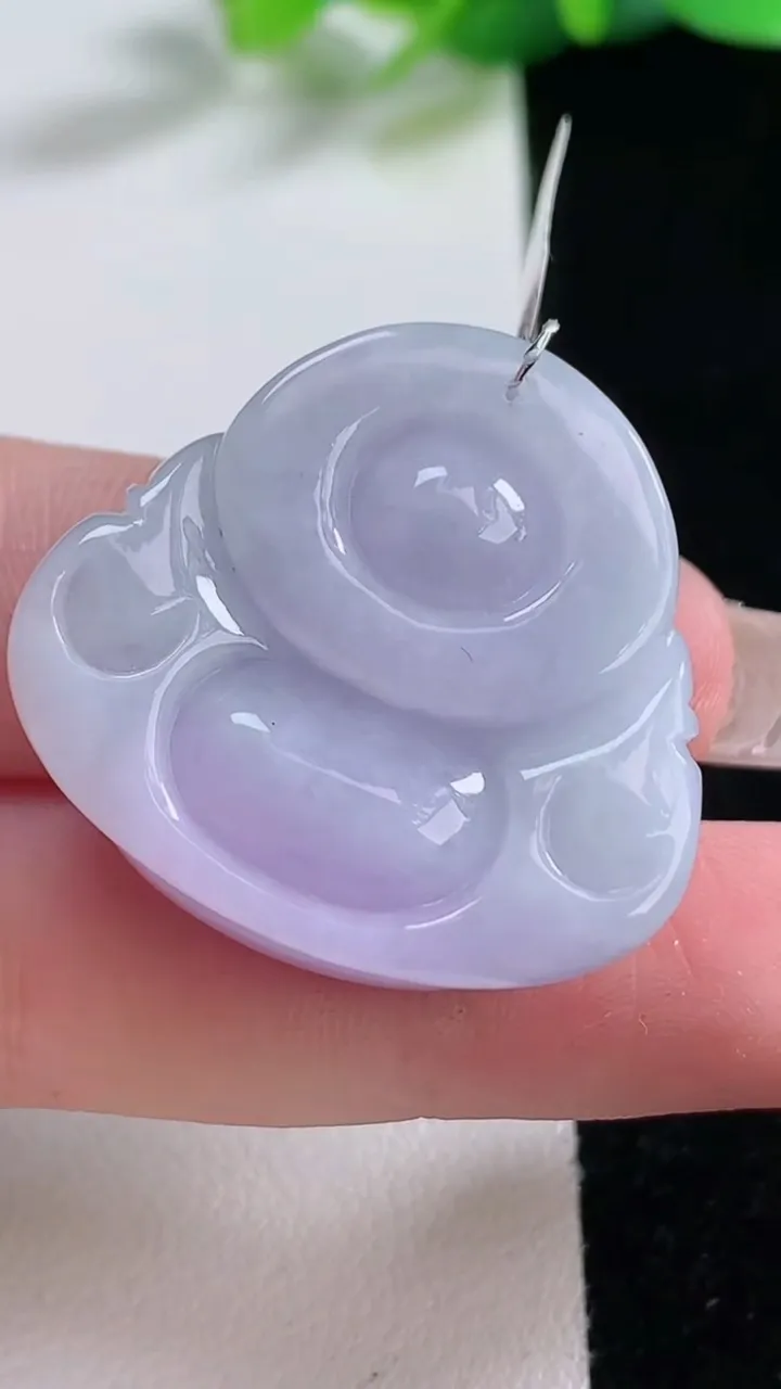 天然A货翡翠紫罗兰佛公吊坠，尺寸28-30.5-13，重:18.48g
1月2日