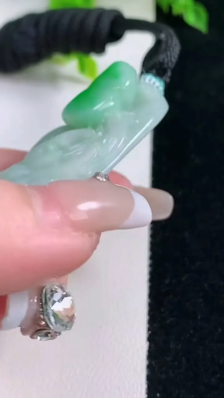 天然A货翡翠龙牌吊坠，尺寸71-36-13.8，重量:64.06g
1月15日