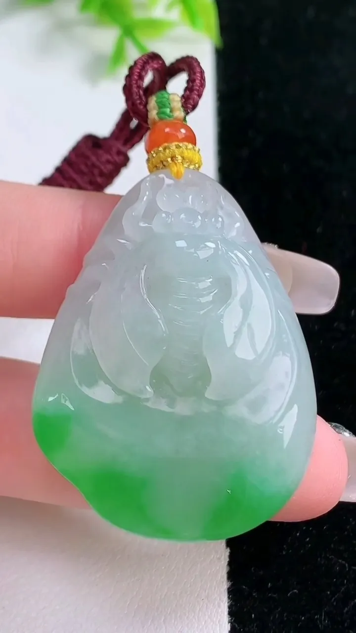 天然A货翡翠一鸣惊人吊坠，尺寸42.3-32-11.4，重量:23.48g
1月16日