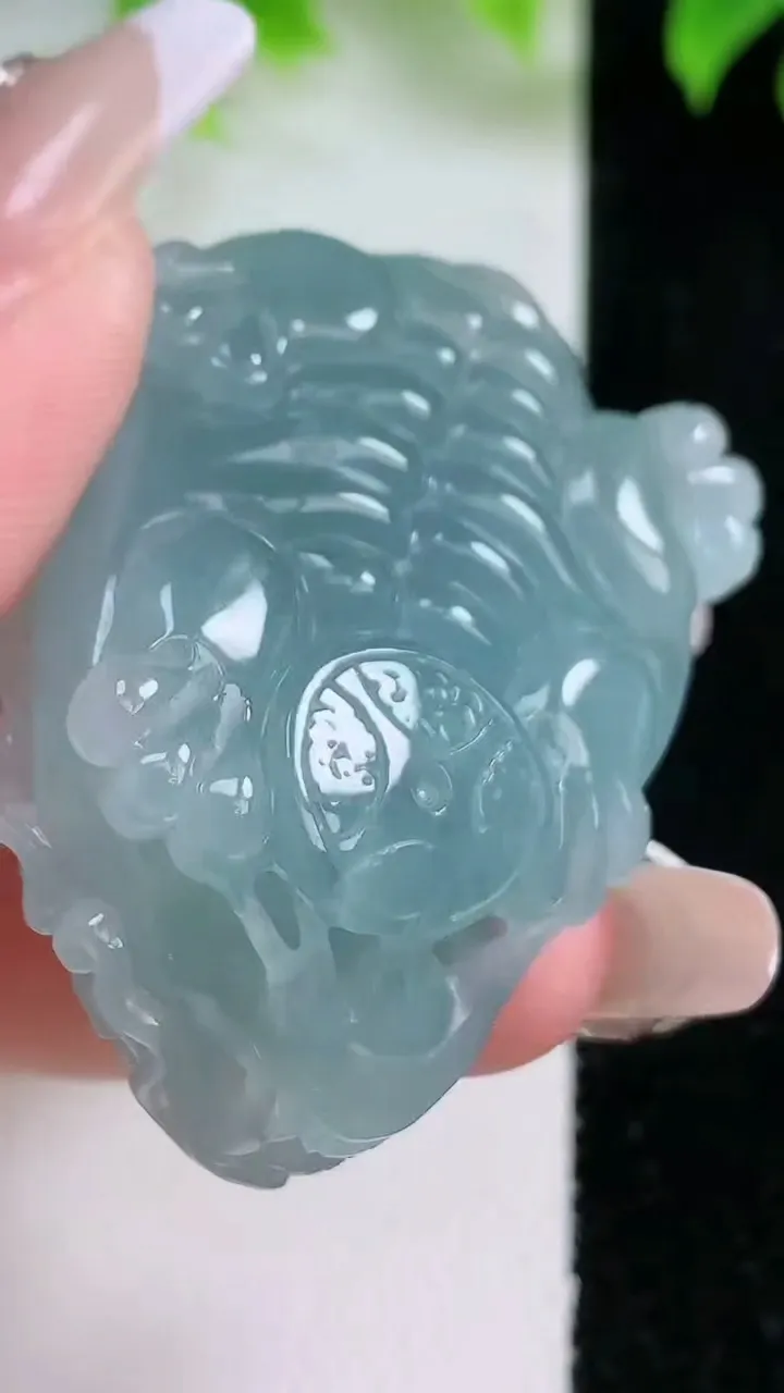 天然A货翡翠龙龟吊坠，尺寸48-33.4-18.8，重量:48.59g
1月17日