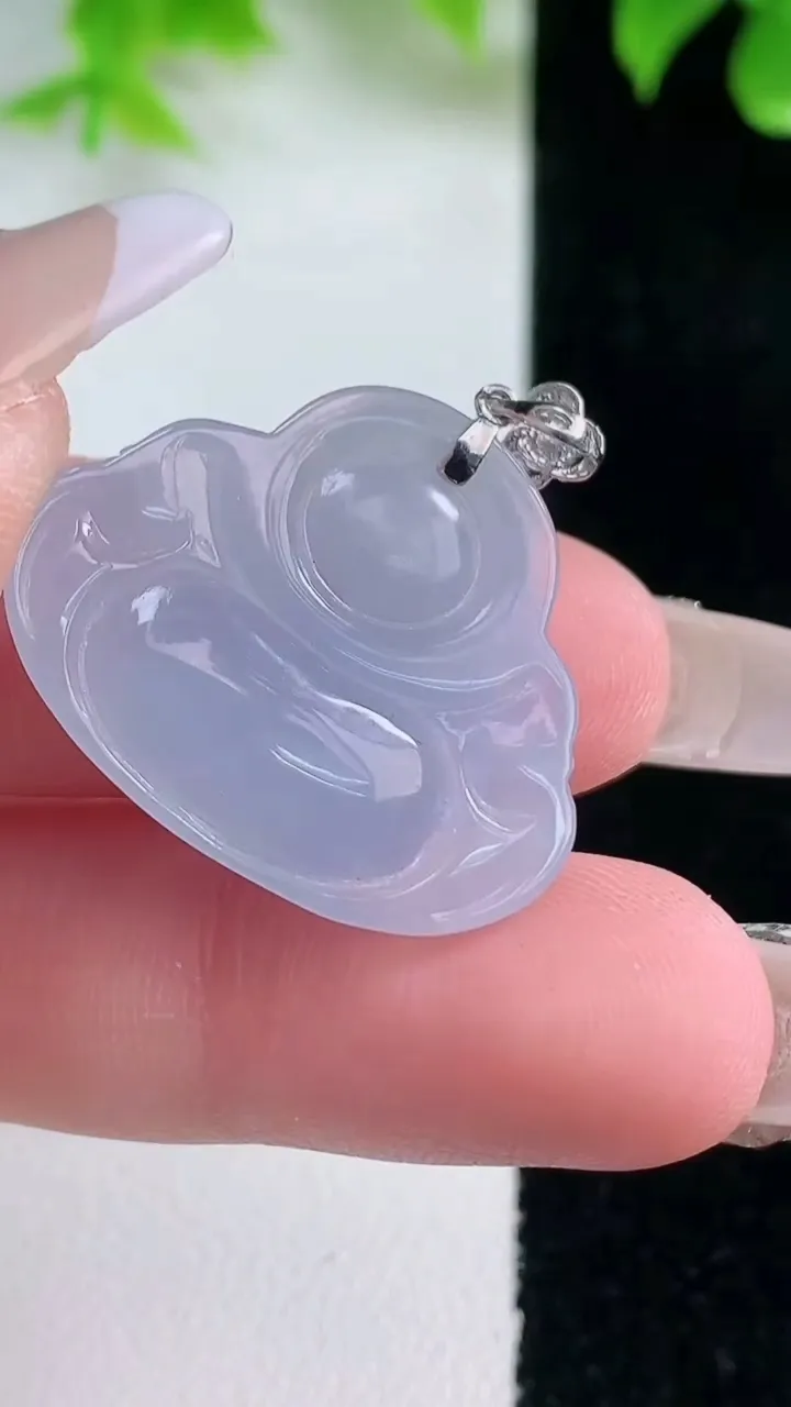 天然A货翡翠18K金紫罗兰佛公吊坠，尺寸22-27.4-7.5，重量:6.65g
1月18日