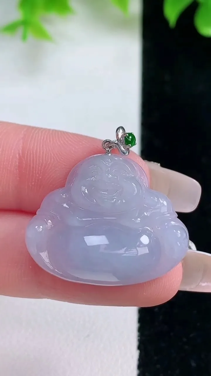 天然A货翡翠18K金紫罗兰佛公吊坠，尺寸22-27.4-7.5，重量:6.65g
1月18日