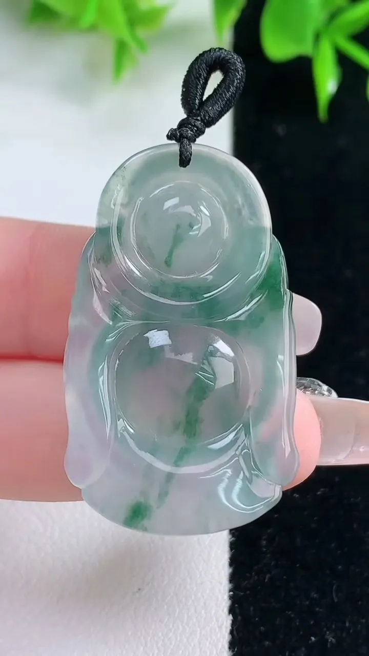 天然A货翡翠种飘花站佛 佛公吊坠，尺寸39-24-7，重量:12.09g
1月18日