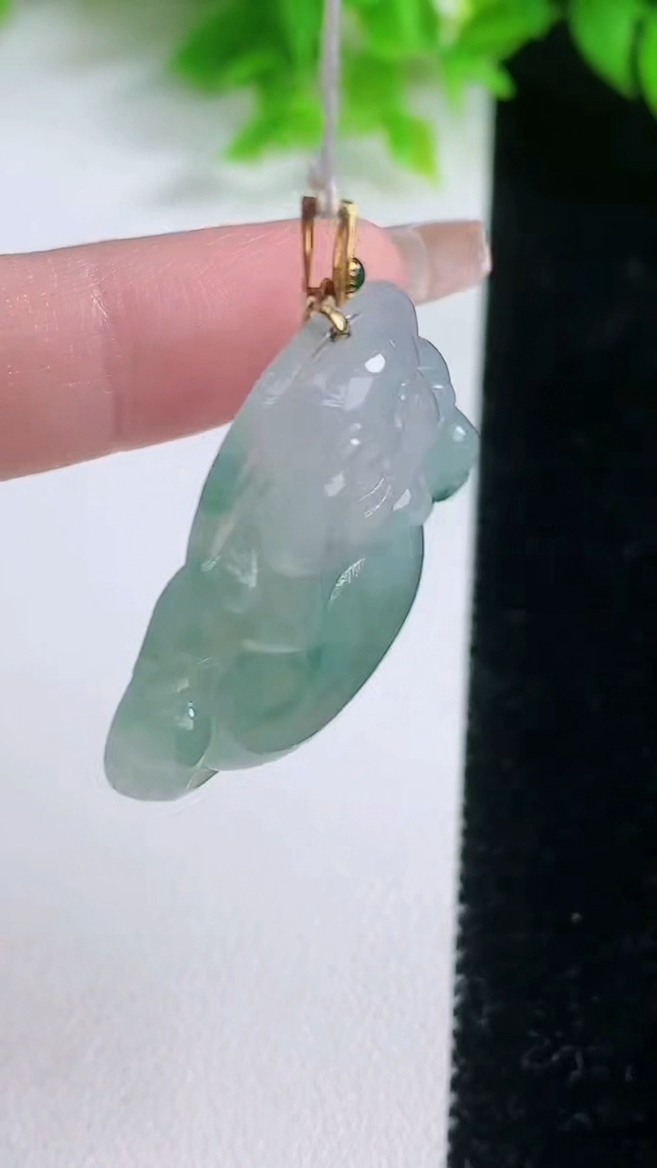 天然A货翡翠种飘花佛公吊坠，尺寸24.8-26.2-5，重量:4.96g
1月19日