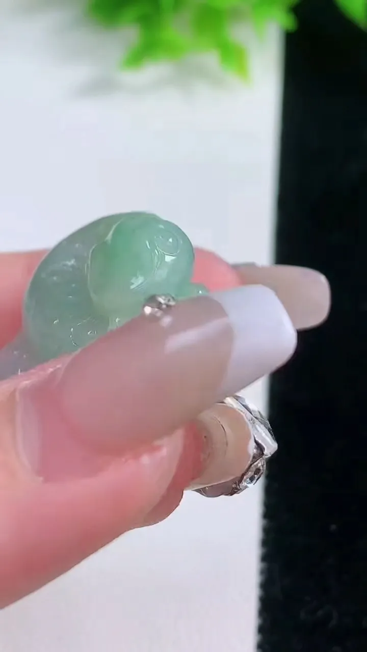 天然A货翡翠生肖蛇吊坠，尺寸36.6-26-10.4，重量:14.40g
1月19日