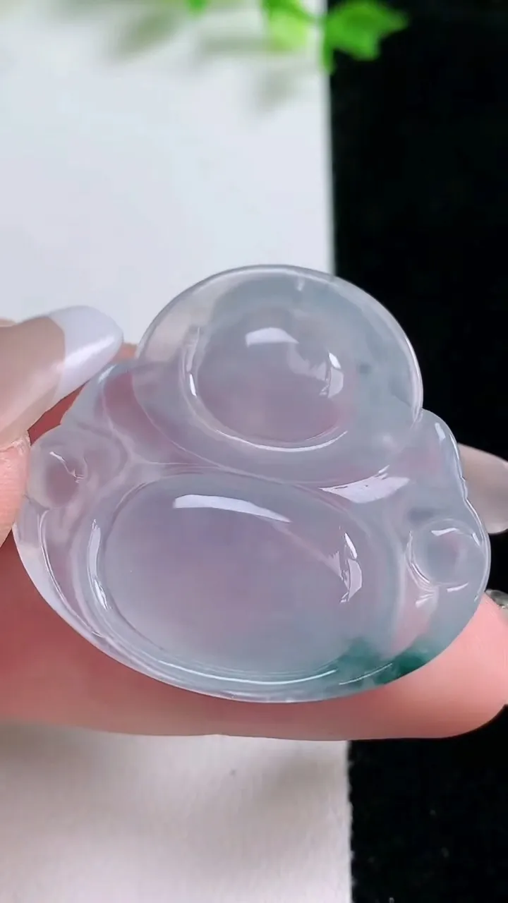 天然A货翡翠冰种飘花佛公吊坠，尺寸33.2-36-6.4，重量:11.91g
1月20日