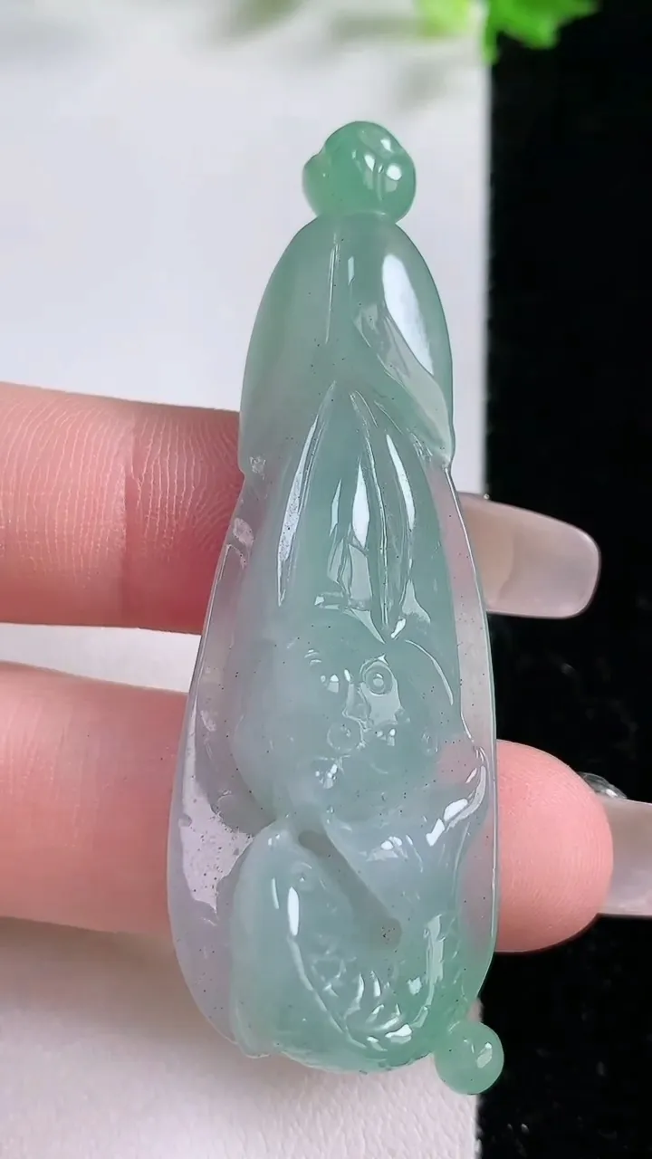 天然A货翡翠年年有余 莲蓬吊坠，尺寸60-20-11，重:15.58g
1月20日