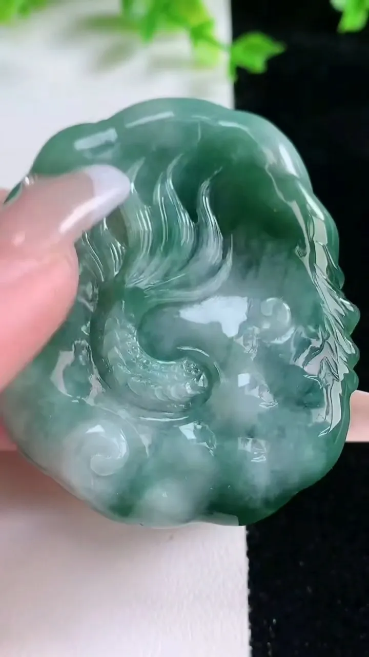 天然A货翡翠龙牌吊坠，尺寸54-48.2-12，重量:57.93g
1月20日