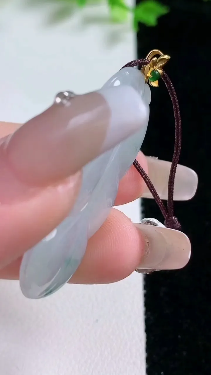 天然A货翡翠种飘花金枝玉叶 叶子吊坠，尺寸39.3-20.8-3.3，重量:5.84g
1月20日