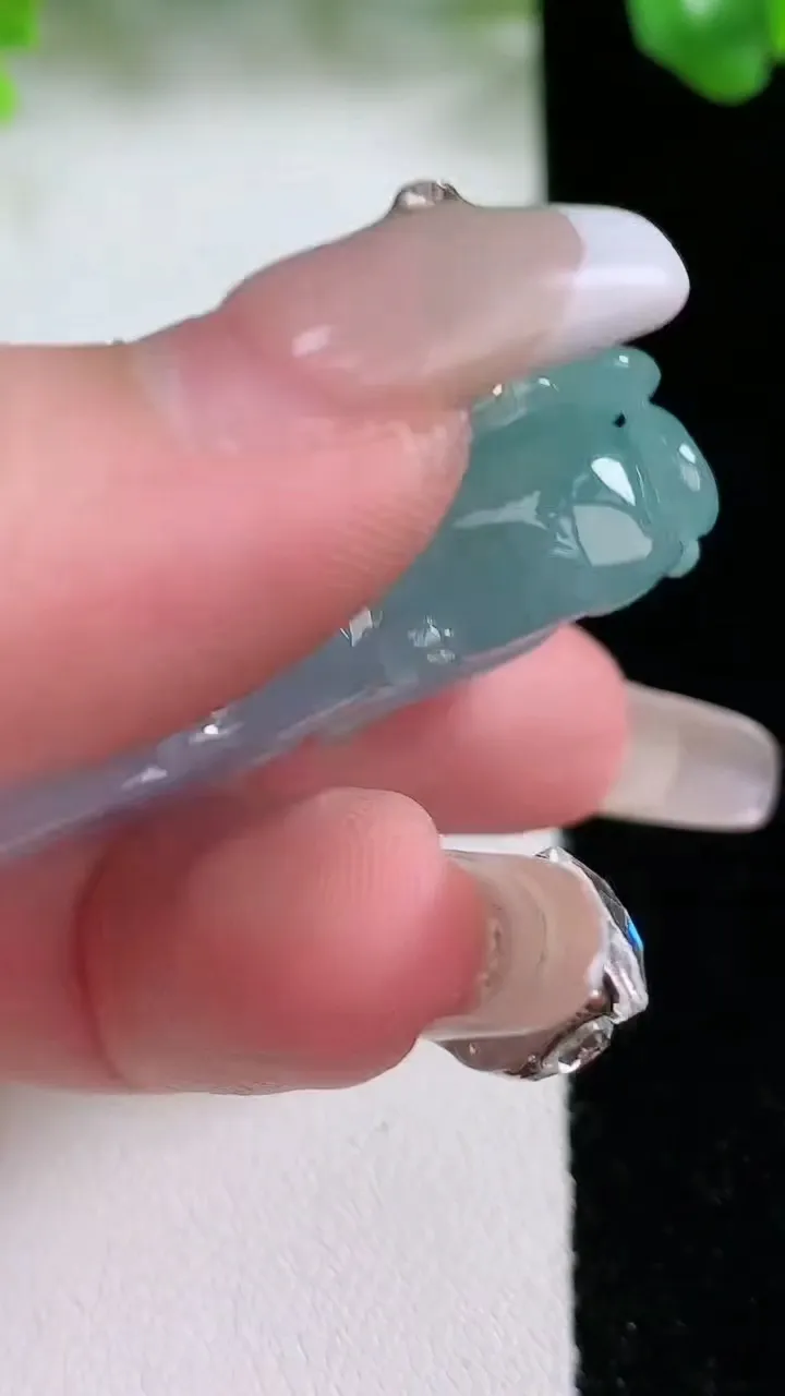 天然A货翡翠春带彩紫罗兰貔貅吊坠，尺寸40.6-21.6-11，重量:23.66g
1月21日