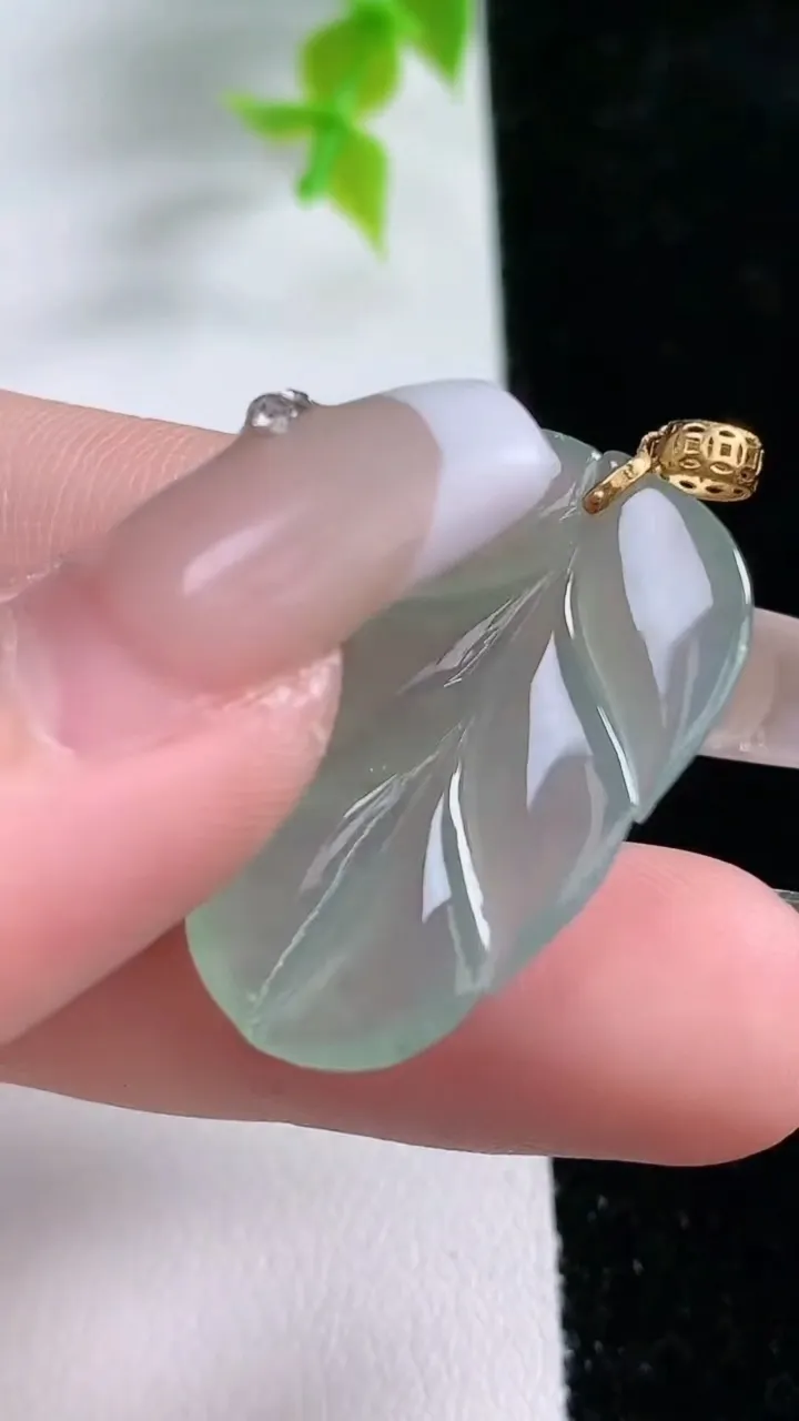 天然A货翡翠金枝玉叶 叶子吊坠，尺寸29.5-18.5-4，重:4.10g
1月21日