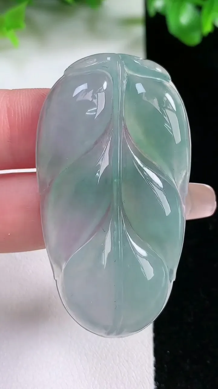 天然A货翡翠金枝玉叶 叶子吊坠，尺寸52-29-5，重量:15.28g
1月21日