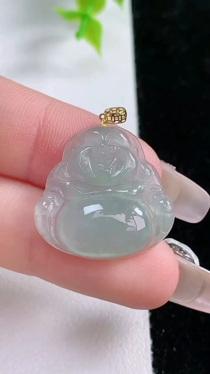 天然A货翡翠佛公吊坠，尺寸27-22.8-4，重:2.81g
1月21日